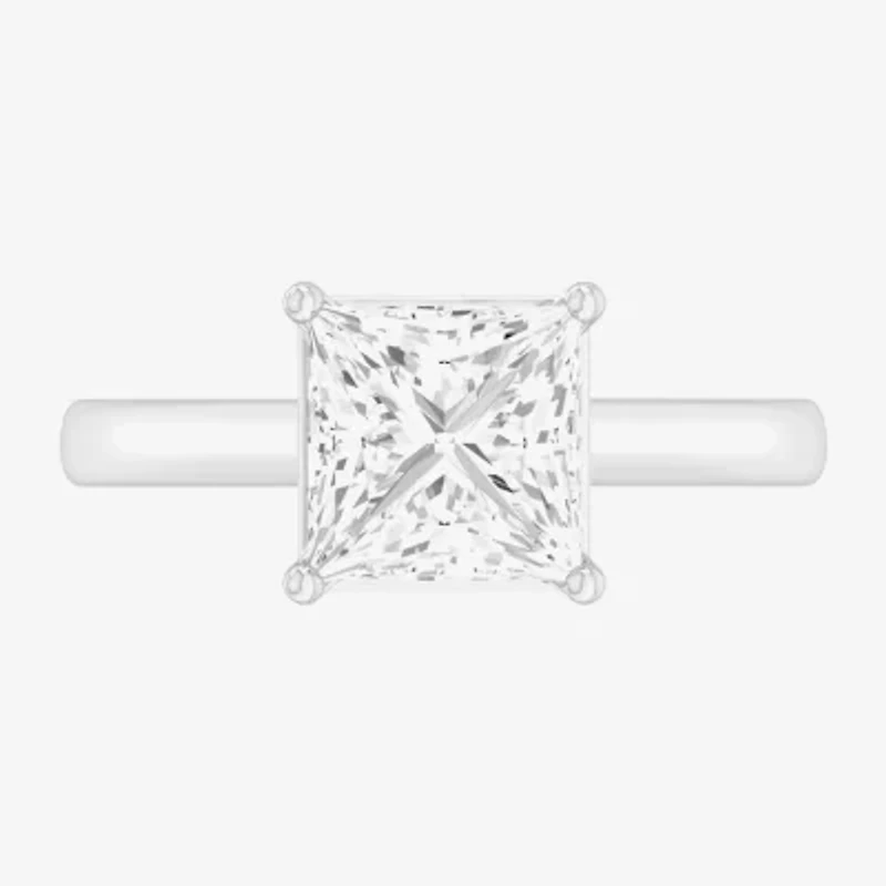 G-H / SI1-SI2) Womens 2 CT. T.W. Lab Grown White Diamond 14K Gold Princess Solitaire Engagement Ring