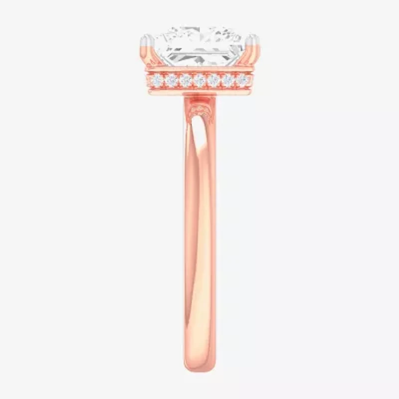 G-H / SI1-SI2) Womens 2 CT. T.W. Lab Grown White Diamond 14K Gold Princess Solitaire Engagement Ring