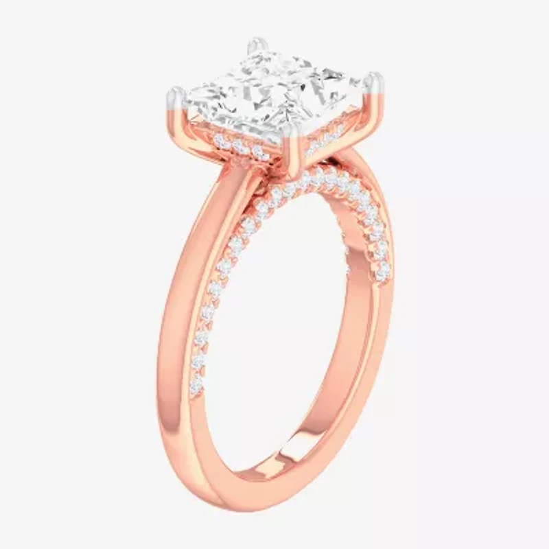 (G-H / SI1-SI2) Womens 2 1/2 CT. T.W. Lab-Grown White Diamond 14K Gold Princess Solitaire Engagement Ring