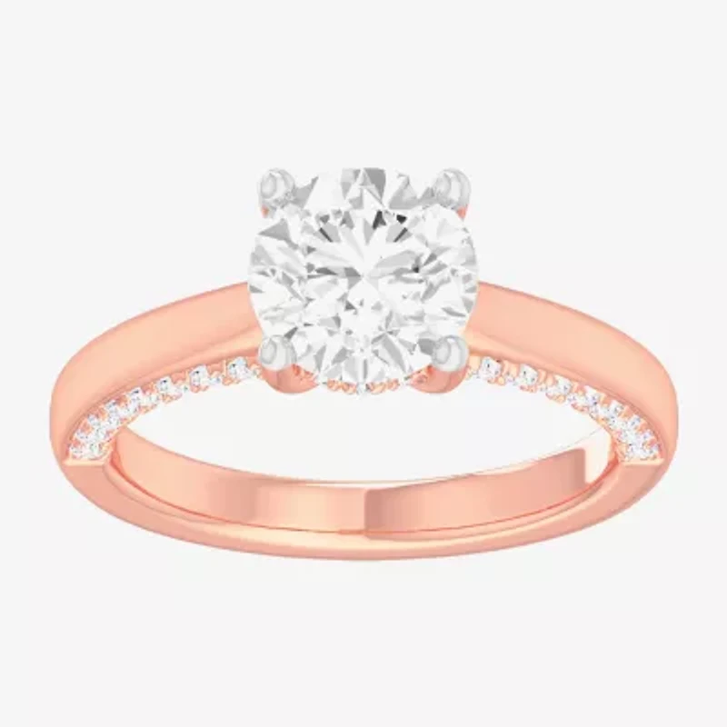 (G-H / SI1-SI2) Womens 2 1/2 CT. T.W. Lab-Grown White Diamond 14K Gold Round Solitaire Engagement Ring