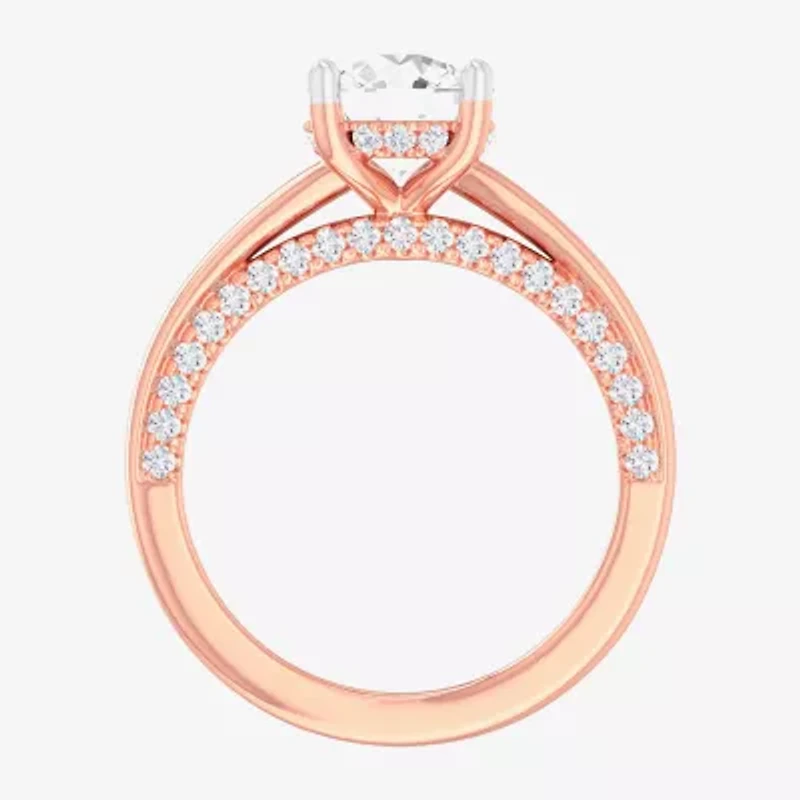 (G-H / SI1-SI2) Womens 2 1/2 CT. T.W. Lab-Grown White Diamond 14K Gold Round Solitaire Engagement Ring