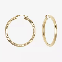 Majestique Womens 18K Gold 3mm Hoop Earrings