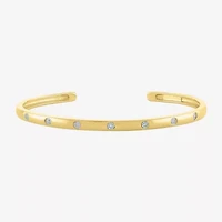 Yes,Please! Womens Diamond Accent White Diamond 14K Sterling Silver Cuff Bracelet