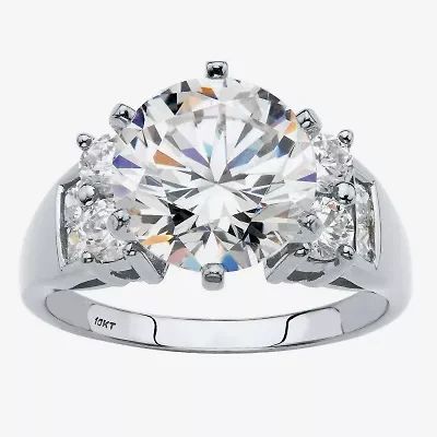 DiamonArt® Womens 4 /4 CT. T.W. White Cubic Zirconia 10K Gold Engagement Ring