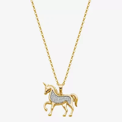Unicorn Womens 18K Gold Over Silver 18 Inch Pendant Necklace