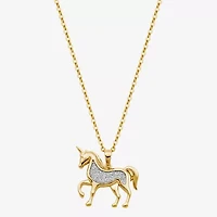 Unicorn Womens 18K Gold Over Silver 18 Inch Pendant Necklace