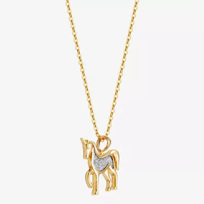 Unicorn Womens 18K Gold Over Silver 18 Inch Pendant Necklace