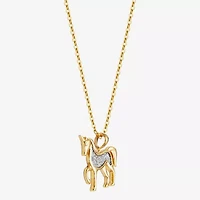 Unicorn Womens 18K Gold Over Silver 18 Inch Pendant Necklace