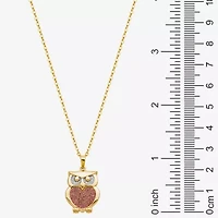 Owl Womens 18K Gold Over Silver 18 Inch Pendant Necklace