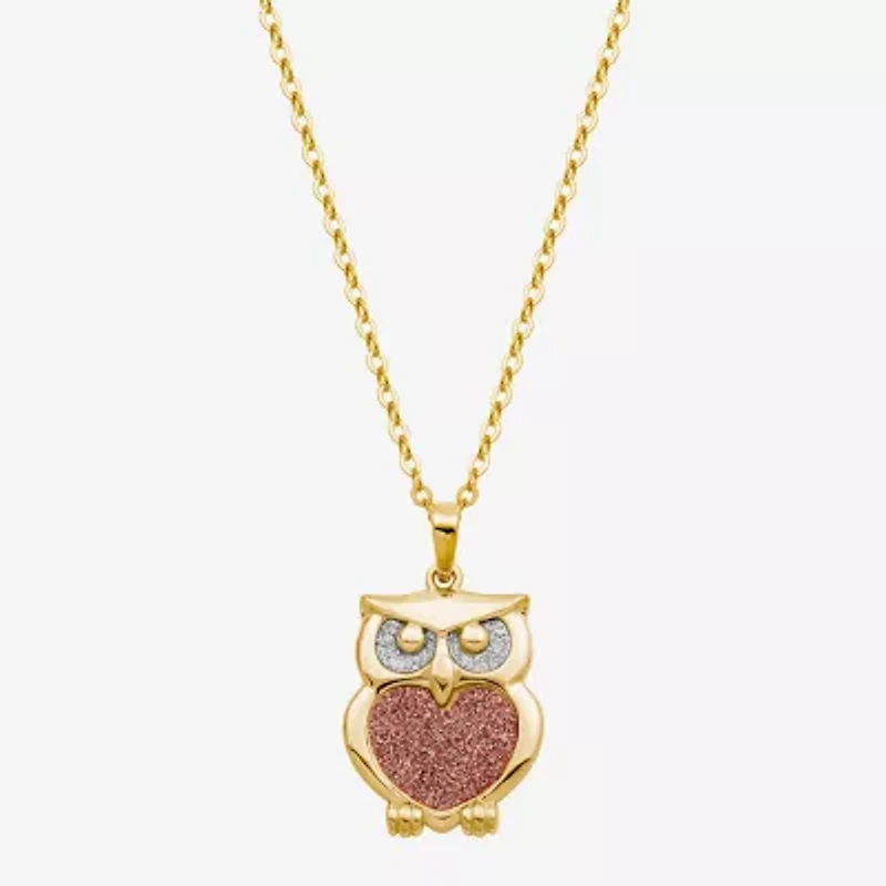 Owl Womens 18K Gold Over Silver 18 Inch Pendant Necklace