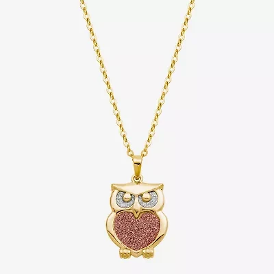 Owl Womens 18K Gold Over Silver 18 Inch Pendant Necklace