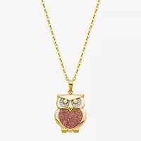 Owl Womens 18K Gold Over Silver 18 Inch Pendant Necklace