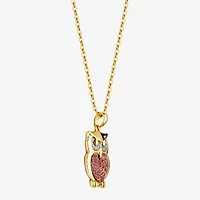 Owl Womens 18K Gold Over Silver 18 Inch Pendant Necklace