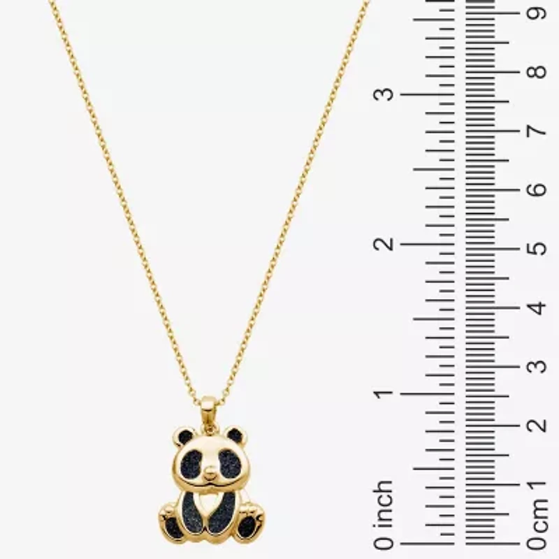 Panda Womens 18K Gold Over Silver 18 Inch Pendant Necklace