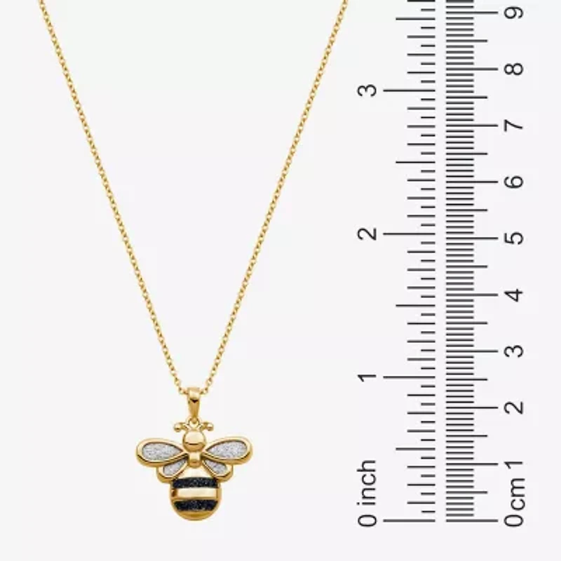 Bee Womens 18K Gold Over Silver 18 Inch Pendant Necklace