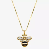 Bee Womens 18K Gold Over Silver 18 Inch Pendant Necklace