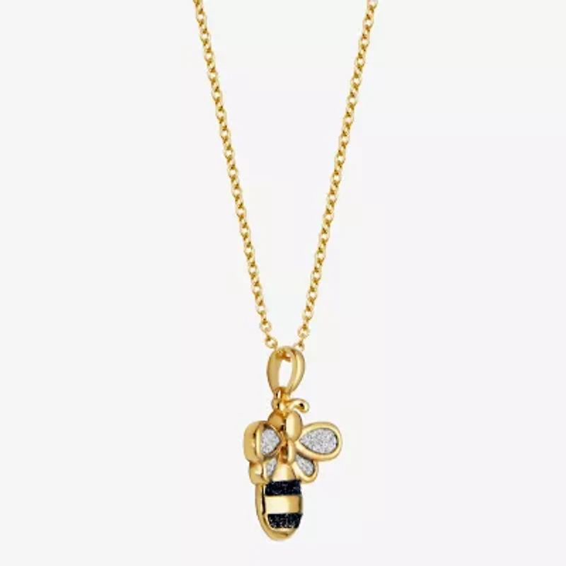 Bee Womens 18K Gold Over Silver 18 Inch Pendant Necklace