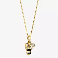 Bee Womens 18K Gold Over Silver 18 Inch Pendant Necklace