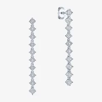 (G-H / Si2-I1) Womens 1/10 CT. T.W. Lab Grown White Diamond Sterling Silver Drop Earrings