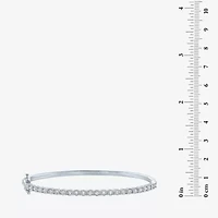 (G-H / SI2-I1) 1/4 CT. T.W. Lab Grown White Diamond Sterling Silver or 14K Gold Over Bangle Bracelet