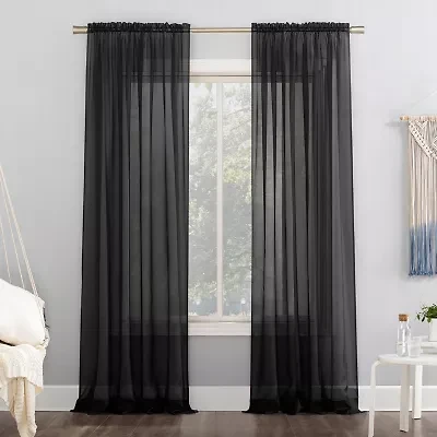 No 918 Emily Rod Pocket Sheer Single Curtain Panel