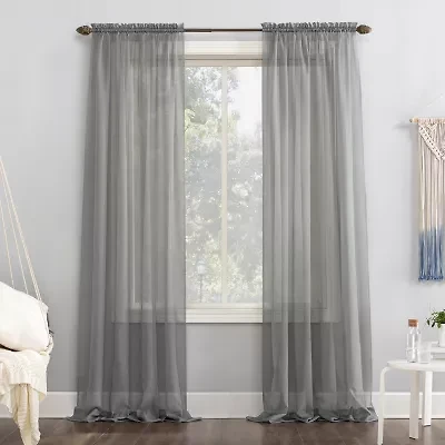 No 918 Emily Rod Pocket Sheer Single Curtain Panel