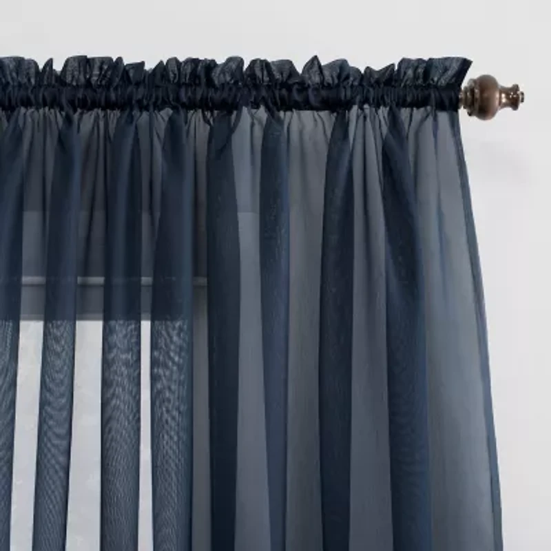 No 918 Emily Rod Pocket Sheer Single Curtain Panel