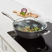 Cuisinart Green 12" With Lid 2-pc. Aluminum Hard Anodized Non-Stick Wok