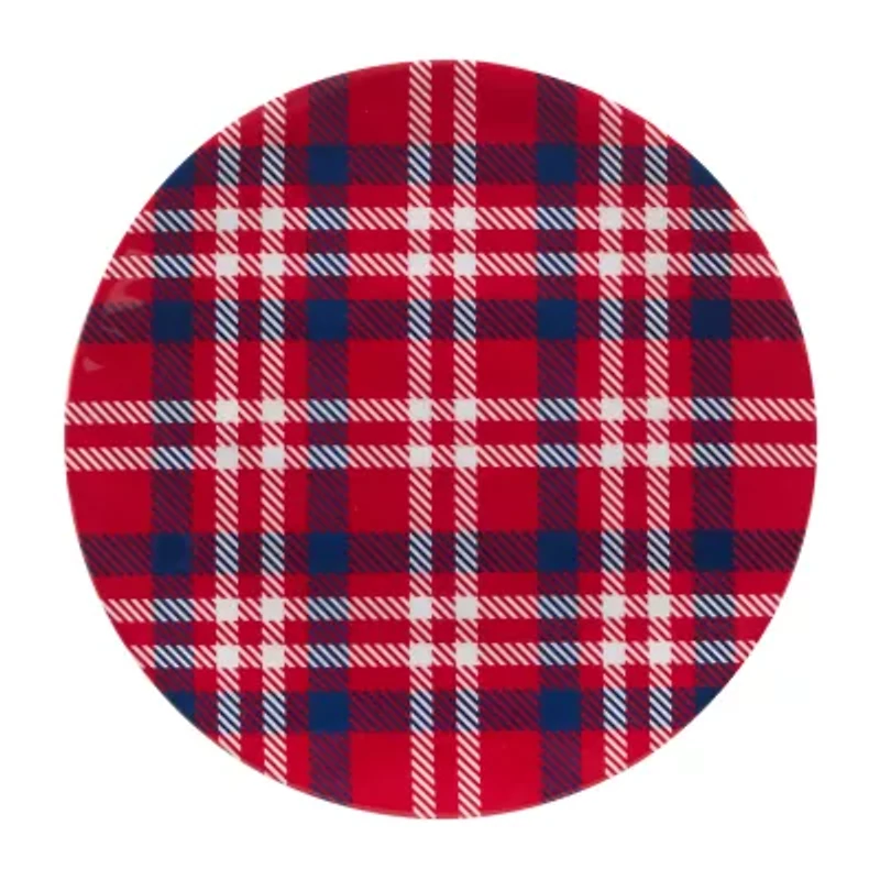 Certified International Patriotic Plaid 12-pc. Melamine Dinnerware Set
