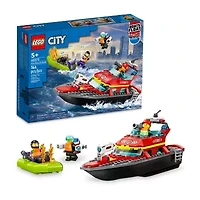 City Fire Rescue Boat Building Toy Set (144 Pieces)