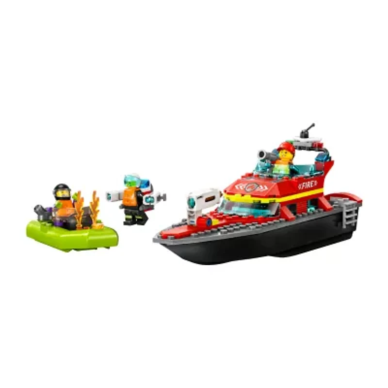 City Fire Rescue Boat Building Toy Set (144 Pieces)