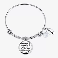 Footnotes Faith Womens Stainless Steel Angel Bangle Bracelet