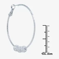 Sparkle Allure Womens Crystal 46.2mm Round Hoop Earrings