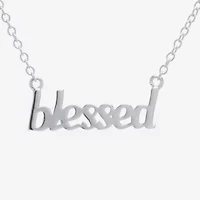 Silver Treasures Blessed Womens Sterling Silver 16 Inch Pendant Necklace