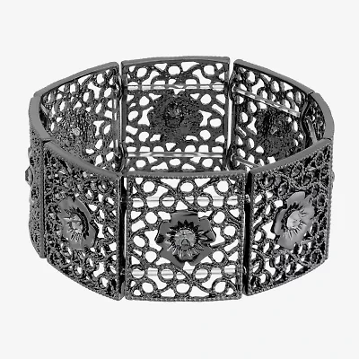 1928 Womens Blue Crystal Stretch Bracelet