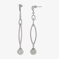 Sparkle Allure Womens Crystal Pure Silver Over Brass Drop Earrings