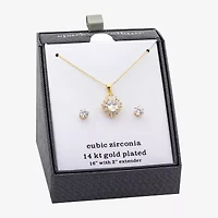 Sparkle Allure 2-pc. Cubic Zirconia 14K Gold Over Brass Jewelry Set