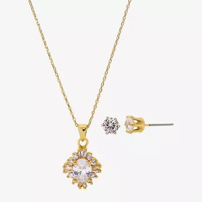 Sparkle Allure 2-pc. Cubic Zirconia 14K Gold Over Brass Jewelry Set