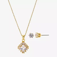Sparkle Allure 2-pc. Cubic Zirconia 14K Gold Over Brass Jewelry Set