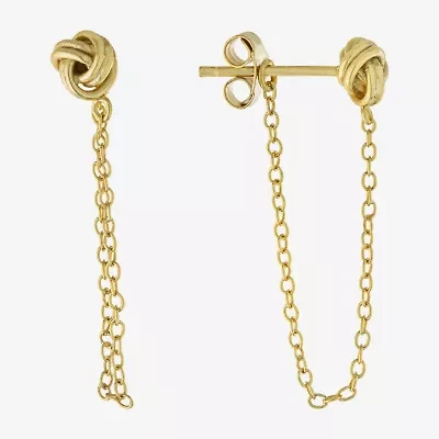 Silver Treasures 14K Gold Over Silver Knot Drop Earrings