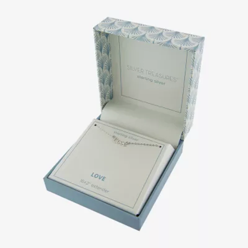 Silver Treasures Love Womens Sterling Silver 16 Inch Pendant Necklace