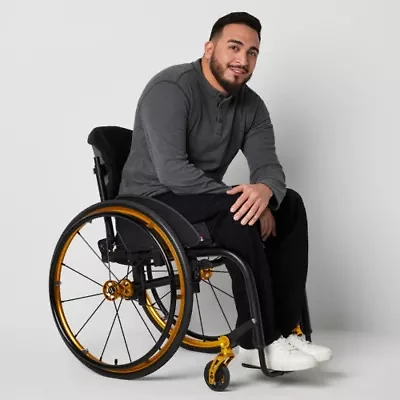 St. John's Bay Universal Wrinkle Free Easy Care Seated Mens Adaptive Easy-on + Easy-off Wear Classic Fit Flat Front Pant