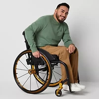 St. John's Bay Universal Wrinkle Free Easy Care Seated Mens Adaptive Easy-on + Easy-off Wear Classic Fit Flat Front Pant