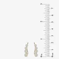 Cultured Freshwater Pearl and 14K Yellow Gold Climber Earrings