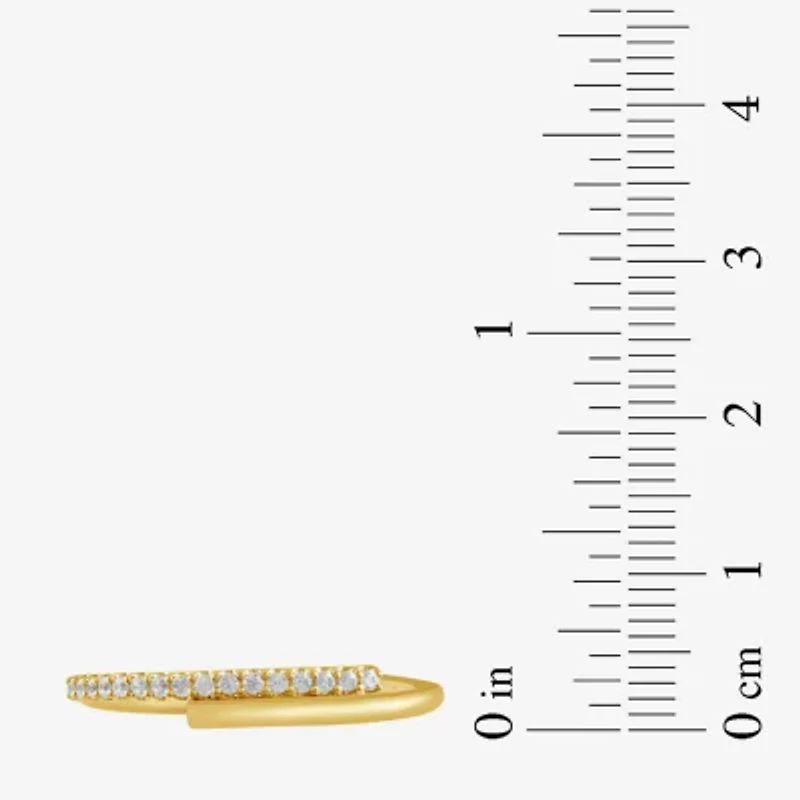 Womens 1/10 CT. T.W. Lab Grown White Diamond 10K Gold Delicate Band