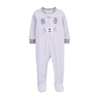 Carter's Baby Girls Footed Fleece Crew Neck Long Sleeve One Piece Pajama