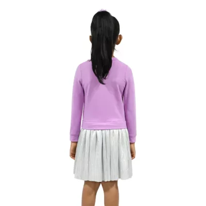 Lilt Little Girls Long Sleeve Fitted Tutu Dress