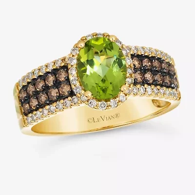 Le Vian® Ring featuring 1 1/6 cts. Green Apple Peridot™, 1/3 cts. Chocolate Diamonds®, 1/4 cts. Nude Diamonds™ set in 14K Honey Gold™