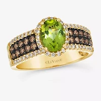 Le Vian® Ring featuring 1 1/6 cts. Green Apple Peridot™, 1/3 cts. Chocolate Diamonds®, 1/4 cts. Nude Diamonds™ set in 14K Honey Gold™