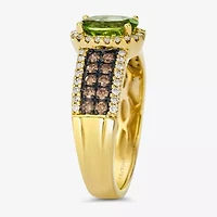 Le Vian® Ring featuring 1 1/6 cts. Green Apple Peridot™, 1/3 cts. Chocolate Diamonds®, 1/4 cts. Nude Diamonds™ set in 14K Honey Gold™